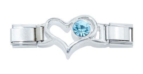 Brazalete de nacimiento con encanto italiano a corazón abierto - Se adapta a los dijes italianos clásicos de 9 mm - Imagen 4 de 12