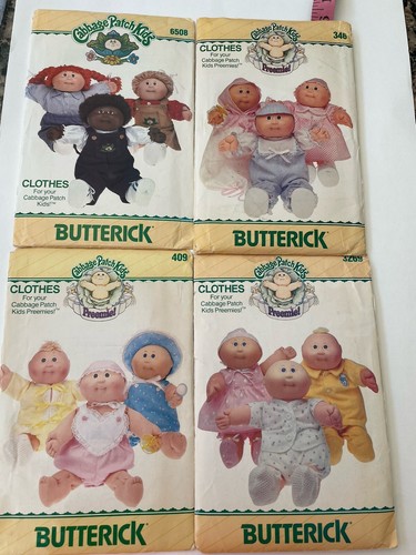 Cabbage Patch Kids Butterick Doll Clothes Sewing Patterns Vintage ~ 4 Packs