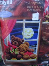 Janlynn Longstitch Kit Sleeping Bears 2001 Vintage Kit Embroidery LS247 NEW