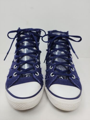 Converse Hi Ness Chuck Taylor Womens 5 Blue Cut Out Canvas Hightop Wedge Sneaker - Picture 2 of 10