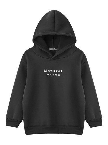 Girls Boys Hooded Tops Sweatshirt Warm Hoodies Jumper Pullover Plain Unisex - Picture 22 of 56