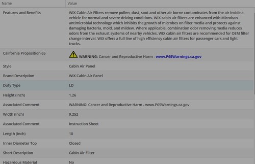 WIX Cabin Air Filter For VOLKSWAGEN JETTA 2019-2021 L4-2.0L - Picture 3 of 8