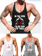 Gym Tank Top Men Bodybuilding Stringer vest Fitness clothing Cotton gym singlets