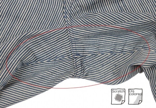 45rpm bakkurii Indigo Dyed Cotton Hickory Stripe Pants Size 3(K-133986) - Picture 3 of 12
