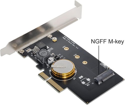 NFHK PCI-E 3.0 x4 to M.2 NGFF M Key SSD Nvme Card Adapter PCI Express with - Bild 3 von 7