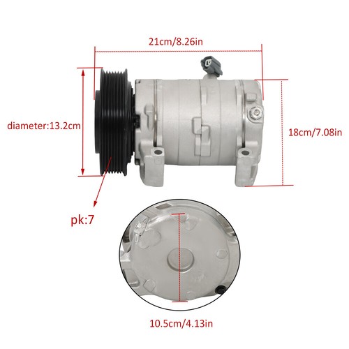 Compresor de aire acondicionado y embrague apto para Honda Accord 2003-2007 2,4 L CO-28003C 4710-538 - Imagen 2 de 14