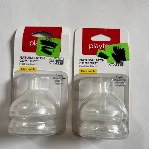 Playtex Baby Bottle Nipples 2 pks Naturalatch Comfort Easy Latch 3M+ Medium Flow
