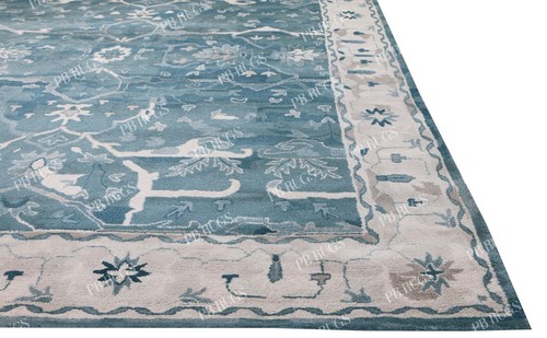 New Mathison Blue Traditional Woolen Tufted Area Rugs - Picture 4 of 16