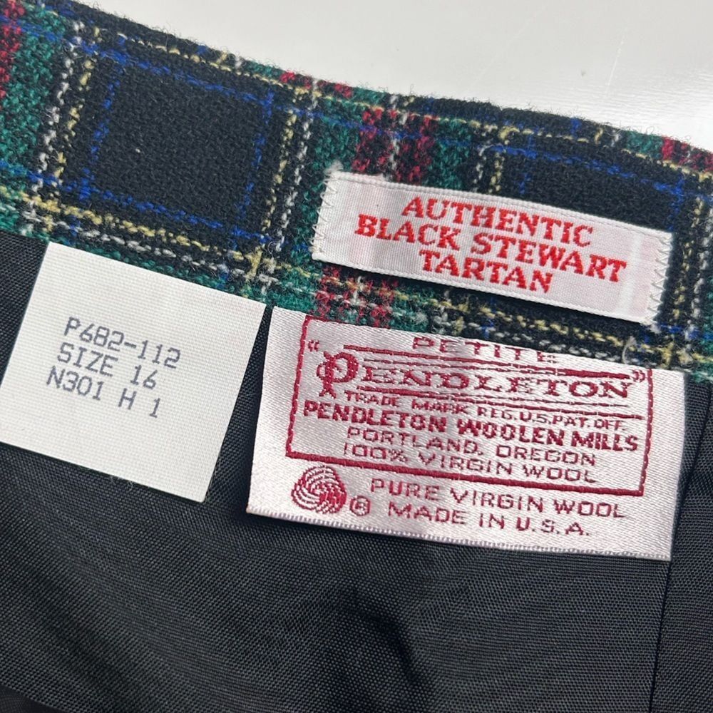 Pendleton vtg authentic black stewart tartan skirt - image 2