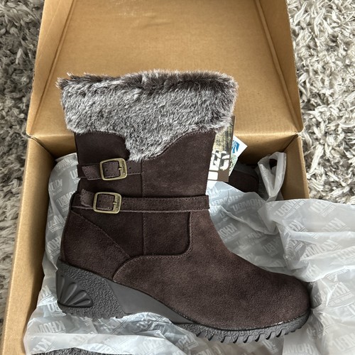 New Khombu Saturn Brown Waterproof Boots Women’s 7 winter boots zip side - Picture 3 of 7