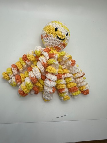 Crochet Octopus for Preemies NICU, Octopus in White, Orange and Yellow - Picture 7 of 8