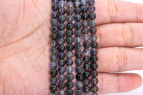 5MM Genuine Natural Multicolor Iolite Round Gemstone Loose Beads - Picture 3 of 4
