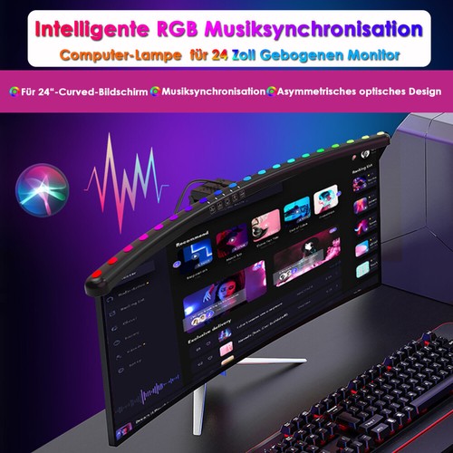 Monitor Lampe licht Curved LED Screenbar Bildschirmlampe Dimmbar Lichtleiste RGB - Bild 4 von 13