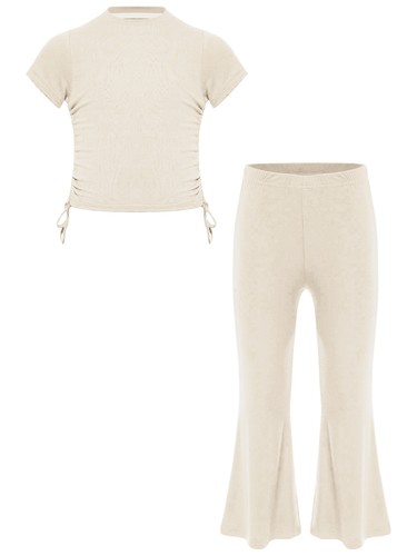 Girls Sets Fitness Two Piece Holiday Outfits Cycling Sweatsuits Summer Jogging - Picture 22 of 116