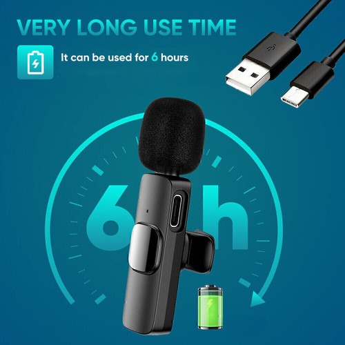 Wireless Lavalier Microphone Mini Mic For Android iPhone ipad Vlog Live Stream - Picture 6 of 17