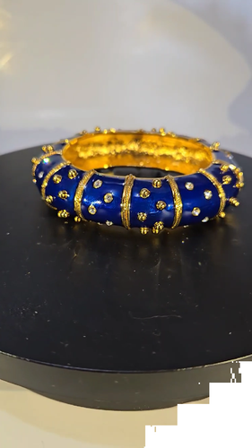 CAMROSE & KROSS JBK BRACELET BANGLE KENNEDY COLLECTION BLUE ENAMEL - VIDEO - Video 1 of 1