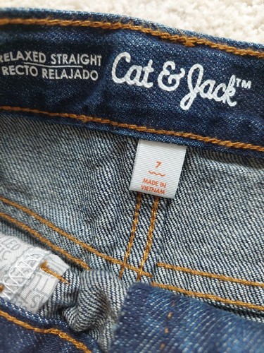 Cat & Jack Jeans Size 7 Relaxed Straight Adjustable Waist New With Tags - Picture 5 of 5