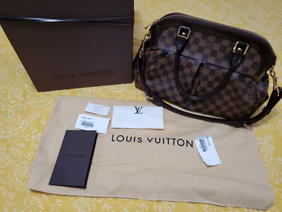 【希少】 LOUIS VUITTON Damier Ebene Trevi PM ハンドバッグ Authentic Louis Vuitton Trevi PM Damier Ebene Canvas