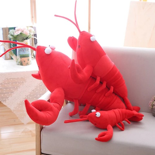 30/55/80cm Cartoon Lobster Plush Toy Doll Soft Pillow Decor Kids Birthday Gifts - Picture 4 of 22