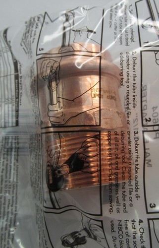 NEW NIBCO LEAK DETECTION PC604 PRESS x MALE 1-1/2" COPPER MALE ADAPTER 9032000PC