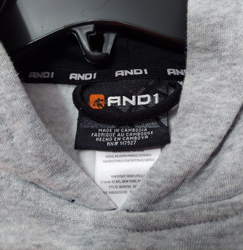 Boys - Andi Gray Basketball Pullover Hoodie - Sz L (10/12) - Picture 4 of 5