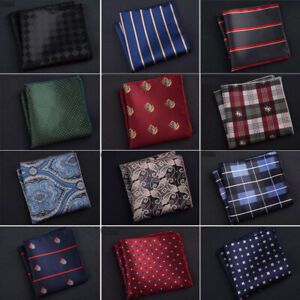 Lot 20 Packs Men/'s Handkerchief Pocket Square Vintage Floral Plaid Silk Hanky
