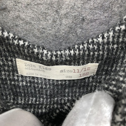 Zara Girls 11/12 Pinafore Jumpsuit Houndstooth Tweed Soft Wide Leg Winter - Picture 6 of 8