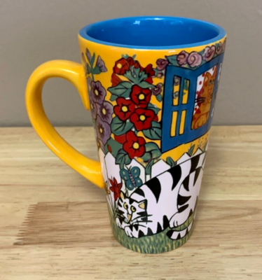 Coffee Mug Cup Tall Cappuccino Catzilla Cat Kitten Candace Reiter