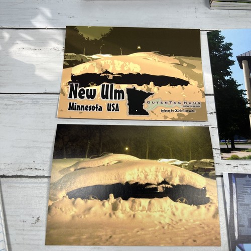 50 Bulk Sovenier Note Cards and Envelopes New Ulm Mn Minnesota Car Snow Clock - Picture 3 of 11
