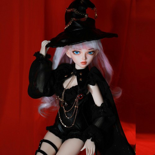 1/4 BJD Doll Full Set Magic Girl Ball Jointed Outfit Doll Eyes Hair Hat GIFT - Picture 5 of 10