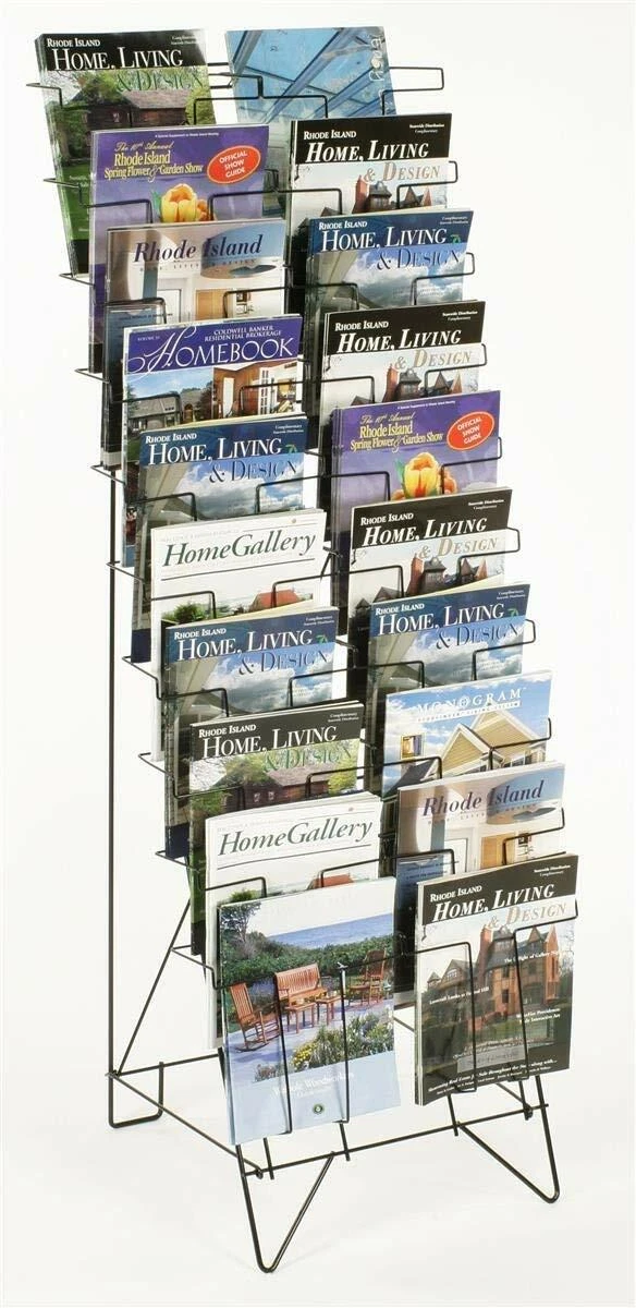 Shelf Floor Standing Wall Wood Literature Display, 45 OFF
