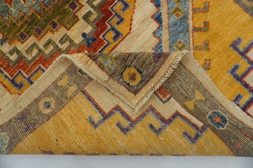 10 ft Beige Oushak Hand knotted Oriental Transitional Runner Rug - Picture 8 of 12