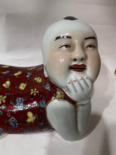 Almohada de porcelana china vintage de 10"" de ancho - Imagen 3 de 10
