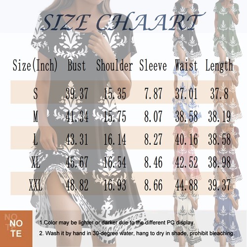 Locker Sitzendes Kleid Damenmode Polyester, Baumwolle Prints Kurzärmeliges Kleid - Bild 12 von 27