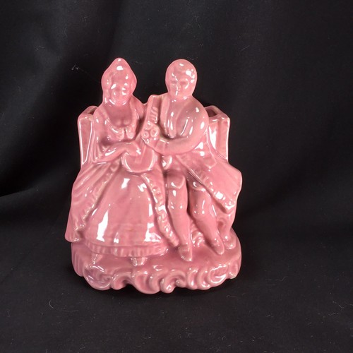 Shawnee Pottery Rose Planter Man And Woman W and K on the back valentine - Picture 7 of 7