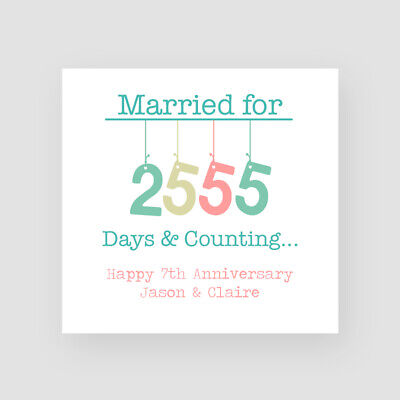 Her Wool Personalised Handmade 7th Wedding Anniversary Card Him For The