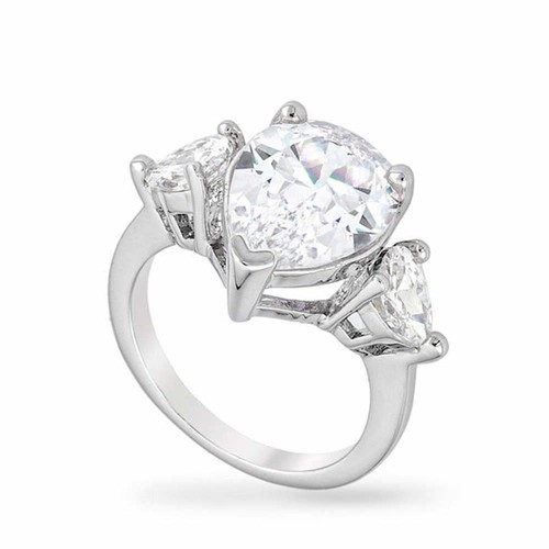 Anillo triplete de pera de circonio cúbico - Imagen 2 de 2
