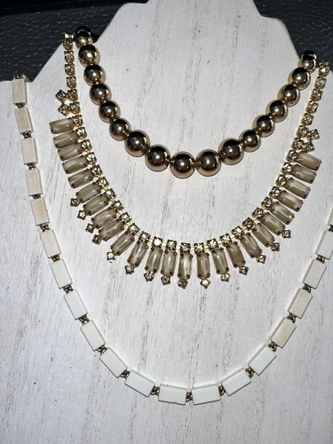 Lot Of 3 Vintage Chokers Necklaces Designer Costume Jewelry MONET - Picture 6 of 11