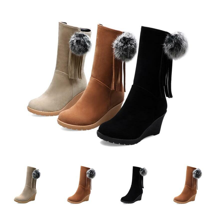 Damenstiefeletten Knöchel Quasten Bommeln Keilabsatz Pumps 34-44 Reißverschluß Damenstiefeletten Knöchel Quasten Bommeln Keilabsatz Pumps 34-44 Reißverschluß