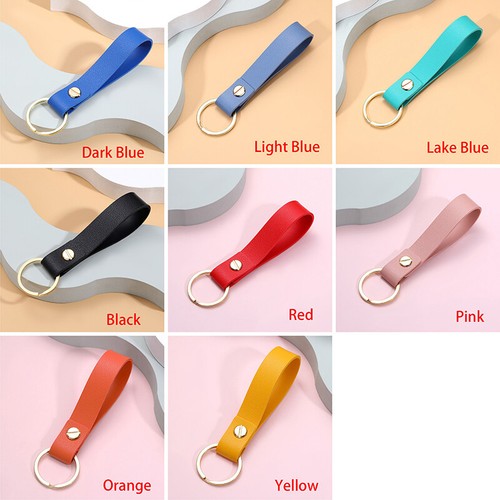 Women Men PU Leather Cord Keychain Key Strap Keyrings Bag Hanging Accessory - Picture 7 of 19