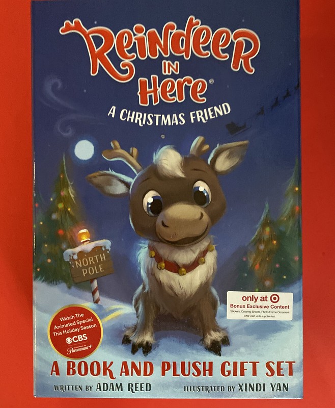 Christmas Reindeer Friend Book And Plush Reindeer children's book and plush to