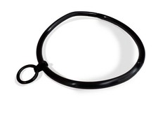 16" 8mm Curved Matte Black Stainless Steel Locking Eternity BDSM Slave Collar