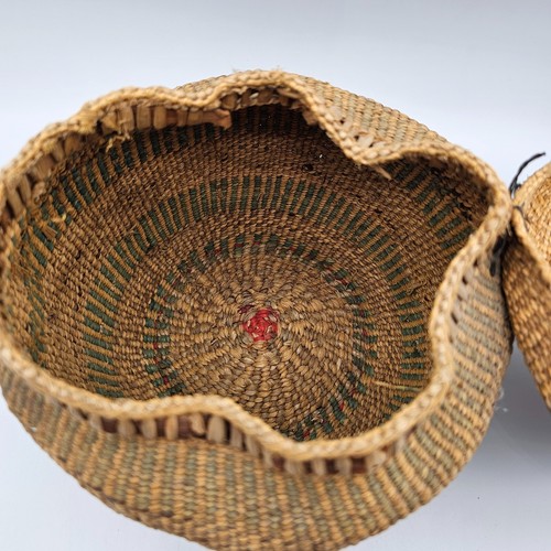 Antique Nootka Northwest Native American Large Basket W/ Lid - Picture 8 of 10