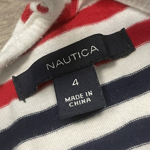 Nautica Pink White Red Striped Pullover Casual Jersey Dress Sleeveless Girls 4 - Picture 5 of 6