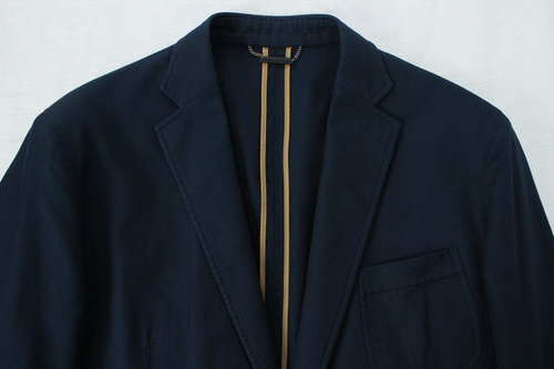 ERMENEGILDO ZEGNA Dark Blue Solid COTTON Sport Coat Blazer Jacket 54IT 44US/UK - Picture 13 of 15