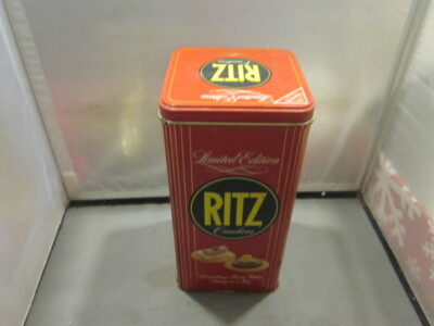 Vintage Ritz Cracker Tin Can Collectible Limited Edition 1986 Square Rectangle