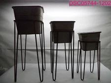 Set of 3 Square Bins with Stands #530044 Garden Planters Flower Pots