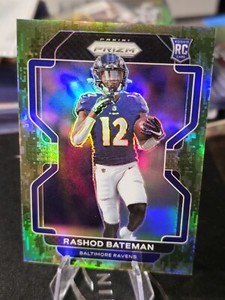2021 Panini Prizm Green Camo Prizm #340 Rashod Bateman RC #13/15 Ravens 🔥