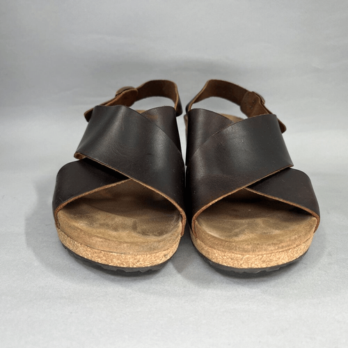 Birkenstock Papillio Samira Sandalen Damengröße 9,5 braun Leder Kreuz Keilabsatz - Bild 2 von 13
