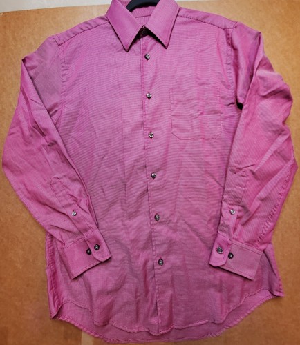 Kenneth Roberts Platinum Mens Button Shirt Medium Red Long Sleeve 100% Cotton  - Picture 1 of 10